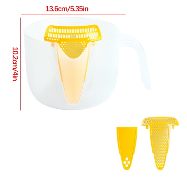 Plastic Mixing Bowl with Beater, Graduated Measurements, Soup Oil Separator, and Fine-Mesh Filter for Kitchen Use