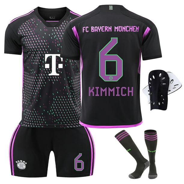 2324 Camiseta de fútbol visitante del Bayern No. 9 Kane 10 Sane 25 Muller 3 Jin Minzai camiseta para niños y adultos transfronterizos6to calcetines+equipo de protección