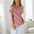 thumbnail image 3 of Gibobby Blusa Termica Mujer Twill Tshirt Fashion Round Casual Cuckline Escote Corto Mujeres Button Women's Blouse（Rosa， L), 3 of 5