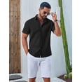 thumbnail image 2 of COOFANDY Men' Button Down Shirts Short Sleeve Shirts for Men Linen Textured Cotton Shirt, 2 of 6