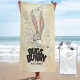 thumbnail image 1 of Toalla de baño de secado rápido con dibujos animados de Bugs Bunny, toalla de playa de microfibra para uso diario, 31,5 x 63 pulgadas, 1 of 8