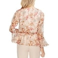 thumbnail image 2 of Vince Camuto Womens Flutter Cuff Peplum Blouse, Pink, Small, 2 of 2