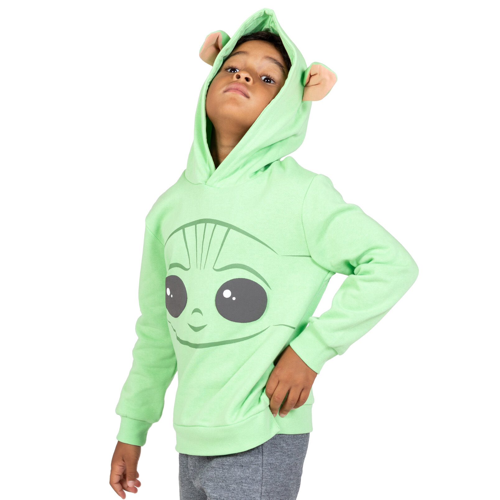 Star Wars Baby Yoda The Mandalorian Boy's Pullover Fleece Hoodie Fancy-Dress Costume for Toddler, 4T - image 5 of 5