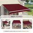 thumbnail image 4 of AECOJOY 8' x 10' Manual Retractable Patio Awning,Outdoor Awning Retractable Sunshade Shelter in Wine Red, 4 of 9
