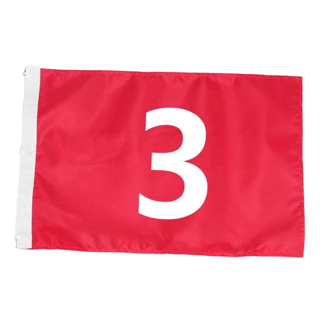 Bandera de golf estándar, accesorio de golf, bandera grande numerada para putting green, roja, para club de campo, césped, campo de práctica, patio 3