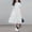 White, variant on Elegant Solid-Color Summer Dress With Puff Sleeves, Square Neckline, Breathable Fabric And Mid-Calf Length For Versatile Everyday Wear Black Size 15