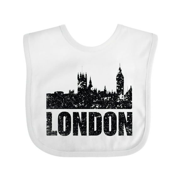 Inktastic London England City Skyline with Grunge Boys or Girls Baby Bib