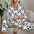 thumbnail image 6 of Fotbe Happy Football Pattern Long Sleeve Pajama Set for Women,Sleepwear Set,2-piece Loungewear Set,Soft PJs Comfy Nightwear with Pockets -XX-Large, 6 of 7