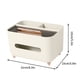 thumbnail image 5 of Organizador de caja de pañuelos con cajón para el hogar y la sala de estar, caja de almacenamiento de control remoto de plástico con almohadillas antideslizantes, superficie fácil de limpiar, 5 of 8