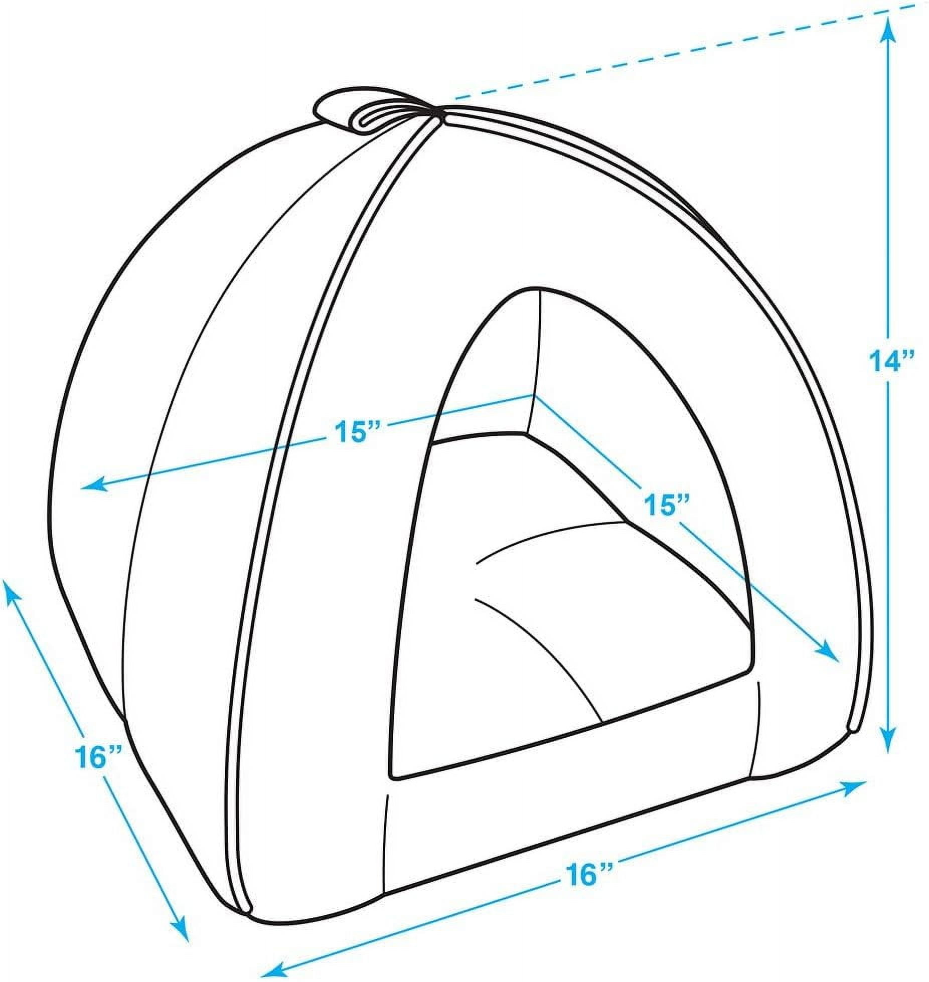 Pet Tent-Soft Bed for Dog and Cat by Best Pet Supplies - Brown Linen, 16" x 16" x H:14"