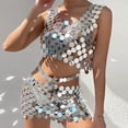 thumbnail image 1 of Minifalda Lentejuelas a la moda Ver a través de las faldas con purpurina para mujer (Plata Talla única) FLhrweasw Para estrenar, 1 of 7