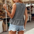thumbnail image 4 of Karymi Workout Tops for Women Gingham Sleeveless Peplum Blouse, Casual Round Neck Checkered Tank Top with Keyhole Back, Summer Ruffle Hem Shirt Going Out Tops, 4 of 7