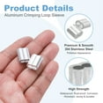 thumbnail image 3 of Manga de bucle de prensado de aluminio Uxcell, doble orificio, ferula de cable para cable de acero 3/16"(4mm), 3 of 7