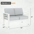 thumbnail image 6 of Outdoor Aluminum Patio Loveseat, 2 Seater Sofa Chair with Cushions, 6 of 7