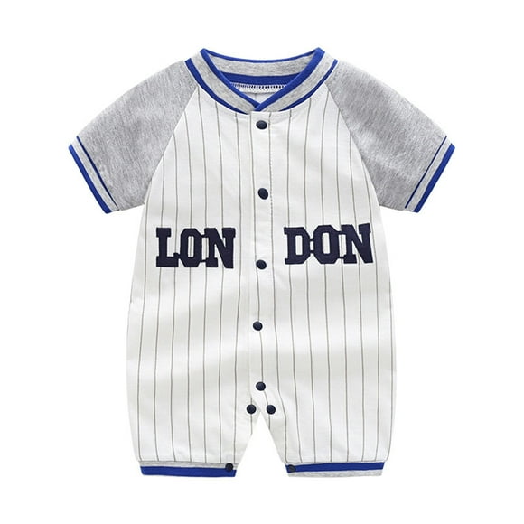 Zanarzt Babygirl Ensembles d'Été pour Bébé Barboteuse pour Bébé Vêtements d'Été Vêtements en Coton pour Bébé pour Ramper Vêtements pour Nouveau-Né Baseball Vêtements pour Bébé d'Été Vêtements pour Bébé Garçon 6-9 Mois, Bleu