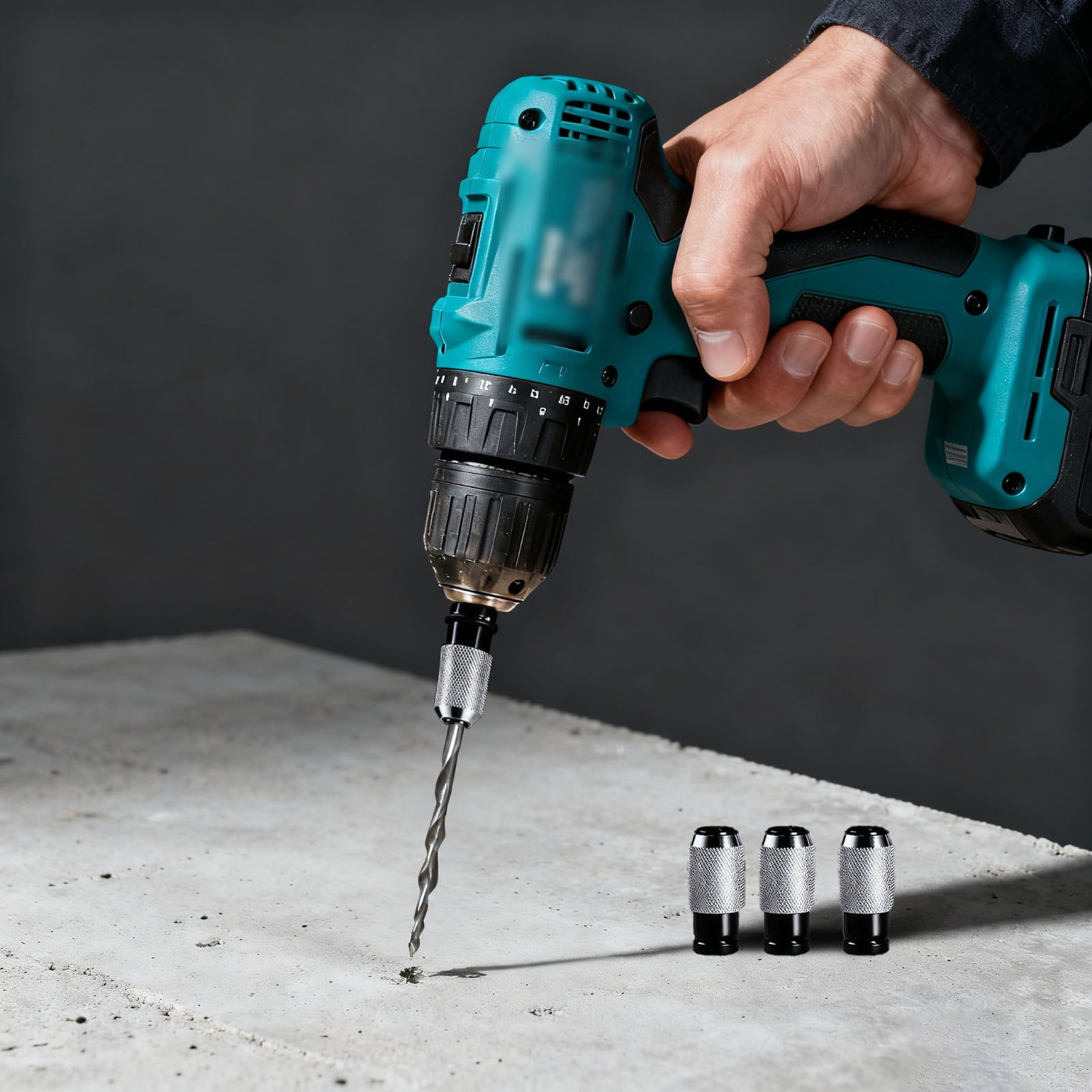 Rotary Hammer Adapter with Impact Drill Bits Set, 5PCS Multi-functional Electric Hammer to Drill Converter with Adapter and 4 Hammers Bits, Quick Release Adapters Converter for Drills Wrench