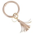 thumbnail image 2 of SAYFUT Handmade Wristlet Round Key Ring Chain Leather/ Silicone Oversized Bracelet Bangle Keychain Holder Tassel for Women Girl, 2 of 6