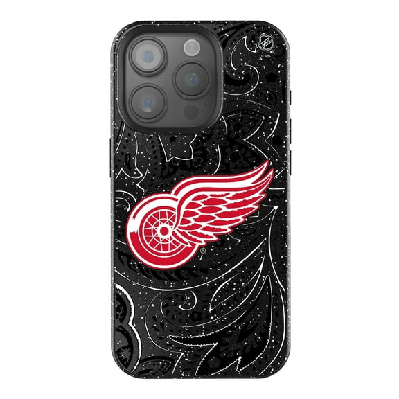 Keyscaper Black Detroit Red Wings Paisley Bling iPhone Case