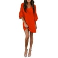 thumbnail image 2 of Idoravan Women's Dress Summer Womens Dress Sweet & Cute V-Neck Bell Sleeve Shift Dress Mini Dress, 2 of 7
