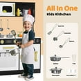 thumbnail image 6 of AILEEKISS Wood Kids Play Kitchen, Pretend Kitchen Playset for Children Age 3 Years up, Black, 6 of 13