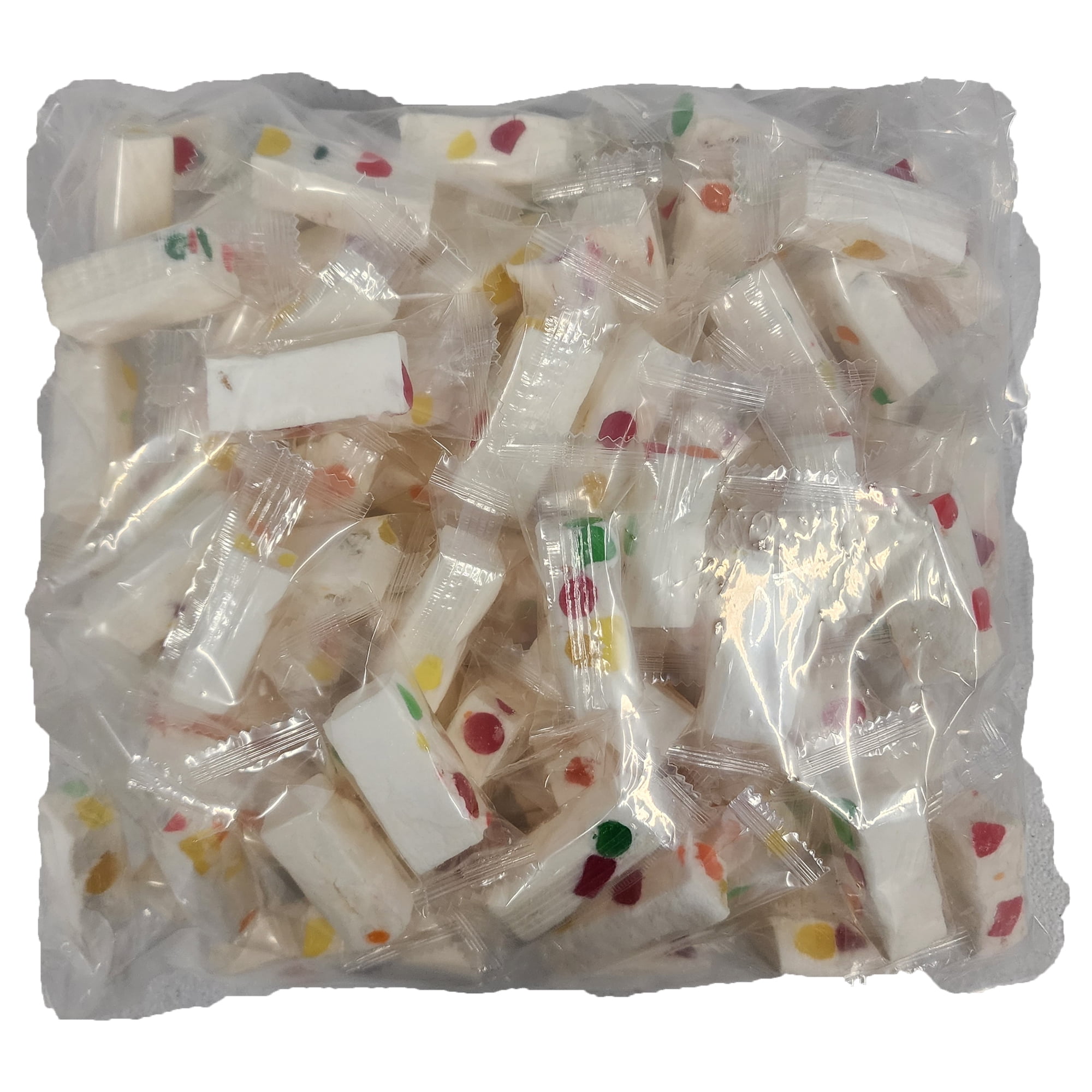 Italian Jujube Nougat Candy - Individually Packed Soft and Chewy Nougat With Fruity Jelly Beans Candy Bars, Original Fruity Jujube Nougat Candy by Variety Box 2 Lbs
