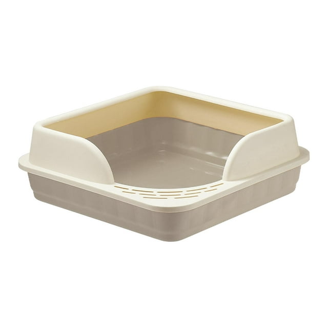 High Sided Open Cats Potty Toilet Anti Splashing Bedpan Container Gray