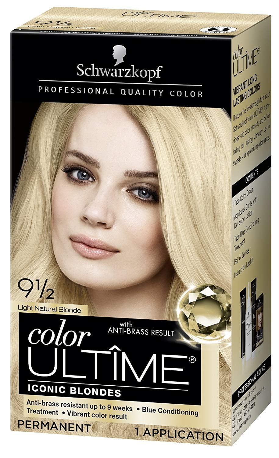 Schwarzkopf Color Ultime Permanent Hair Color Cream 9 5 Light Natural Blonde Walmart Com Walmart Com