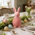 thumbnail image 4 of Bfogop Easter Decor Pastel Flocked Bunny Figurines 4 Inch Tiered Tray Decor Bow Tied Bunny Tabletop Centerpiece Spring Home Signs for Easter Party Living Room Office, 4 of 6