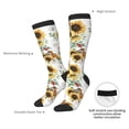 thumbnail image 5 of Picia Women Crew Soft Moisture-wicking Socks Sunflowers Leaves And Birds Pattern Design Cotton Socks, One Size fit All, 5 of 9