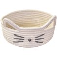 thumbnail image 2 of Organizer Basket Cats Ear Design Woven For Office Household Cosmetics And Snacks Sundries Storage Storage Baskets For Shelves, 2 of 6