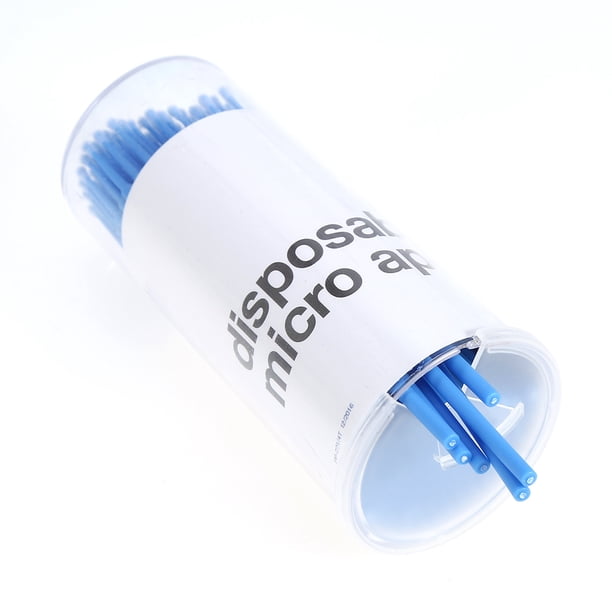 Cepillo de extensión de pestañas micro, 100 piezas/caja, microcepillo de extensión desechable, microcepillo de pestañas, aplicadores, microcepillo de pestañas, funcionamiento suave