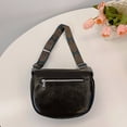 thumbnail image 4 of Bolso tipo cartera con cinturón para mujer con correa ancha y múltiples bolsillos (negro), 4 of 8