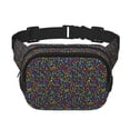 thumbnail image 1 of Saiise Sac Banane à Double Compartiment Motif Notes Musicales Sac de Taille Carré Réglable Mains Libres Ceinture de Course Randonnée Sécurité Voyage Bandoulière en Sergé, 1 of 9