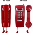 thumbnail image 7 of 2X Wall Phones for Landline with Mechanical Ringing, Single Line 2554 Wall Telephone with Voicemail Indicator,Red, 7 of 7