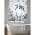 thumbnail image 5 of Ocean Turtles Sheer Curtains 2 Panels Set Blue Yellow Sea Star Shell Coral Sheer Window Curtains Light Filtering Rod Pocket Voile Drapes for Bedroom Living Room 52"X72", 5 of 9