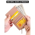 thumbnail image 6 of Deago Women's Slim Leather Bifold Wallet Credit Card Holder with ID Window & Zipper Coin Pocket Purse (Pink), 6 of 8