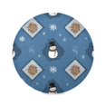 thumbnail image 2 of 15.4" Round Placemat Set of 1 Polyester Fabric Place Mats Non-Slip Dining Kitchen Table Mats for Kitchen Party Decor Snowflakes and Smiling Snowmen, 2 of 5