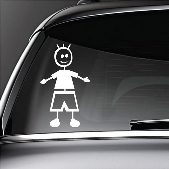 Boy Smiling Arms Out Decal - 36 Inches