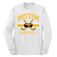 thumbnail image 2 of Wild Bobby City of Boston Hockey Fantasy Fan Sports Men's Long Sleeve Shirt, White, X-Large, 2 of 5