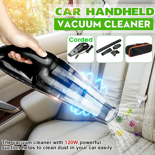 120W Portable Car Handheld Vacuum Cleaner,Wet & Dry Dual Use W/Strong