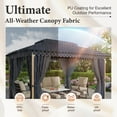 thumbnail image 5 of Summit Living 10'x13' Outdoor Patio Gazebo Heavy Duty Gazebos Canopy Shelter with Double Roofs Mosquito Netting and Privacy Screens for Outside - Navy Blue, 5 of 9