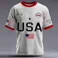 thumbnail image 2 of Curuila 250 Anniversary Usa Shirt For Men Print Short Sleeve Crew Neck Comfort Patriotic Tee Light Gray Size 3Xl, 2 of 3