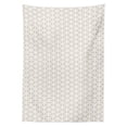 thumbnail image 2 of Art Deco Tablecloth, Geometrical Illustration with Monochrome Little Triangles Print, Rectangle Satin Table Cover Accent for Dining Room and Kitchen, 52" X 70", Dark Sand Brown White, by Ambesonne, 2 of 2
