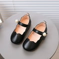 thumbnail image 2 of Otqutp Soft Sole Baby Girls Shoes Children's Square Mouth Small Shoes for Girls Fashion Big Pearl for Little Girls Solid Color Shoes Soft Soled Dance Shoes, 2 of 5