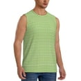 thumbnail image 2 of Pofeuu Green Gingham Print Men's Muscle T-Shirt, Sleeveless, Muscle Tank, Classic Muscle Tee Top For Men Casual Sleeveless Muscle T-Shirt Trendy Clothes-Large, 2 of 7