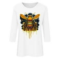 thumbnail image 4 of BLTIBY 2025 Bee Shirts for Women 3/4 Length Sleeve Tunic Tops Funny Cute Bee Graphic Tee Blouse Summer Casual Tshirt Ladies Gifts Pullover Tops White 2 M, 4 of 5