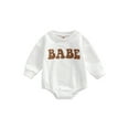 thumbnail image 2 of Baby Girls Boys Spring Romper 3 6 12 18M Long Sleeve O Neck Letter Print Casual Playsuit, 2 of 9