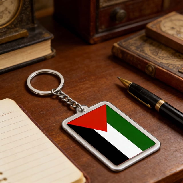 Acrylic Flag Keychain Set, Double-Sided Printed Key Rings with Metal Chain, Clear Lightweight Travel Bag Charm, 1-Pack