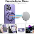thumbnail image 2 of Compatible with iPhone 14 Pro Max Case with Magnetic Ring Holder [Compatible with Magsafe & Camera Lens Protector] Soft TPU Shockproof Kickstand Phone Case for iPhone 14 Pro Max Purple, 2 of 12