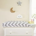 thumbnail image 6 of Everyday Kids Changing Pad Cover, Gray/White Chevron & Moon Stars, 2 Count, 6 of 10